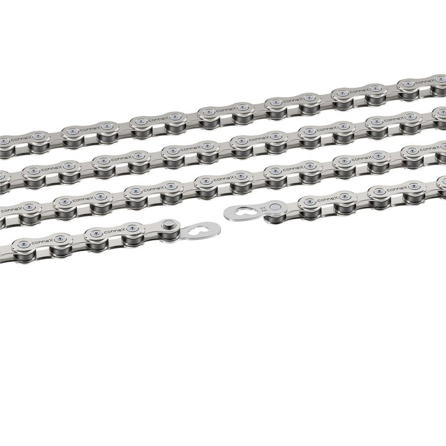 ConneX 11-fach Fahrradkette, silber, mit Schnellverschluss.