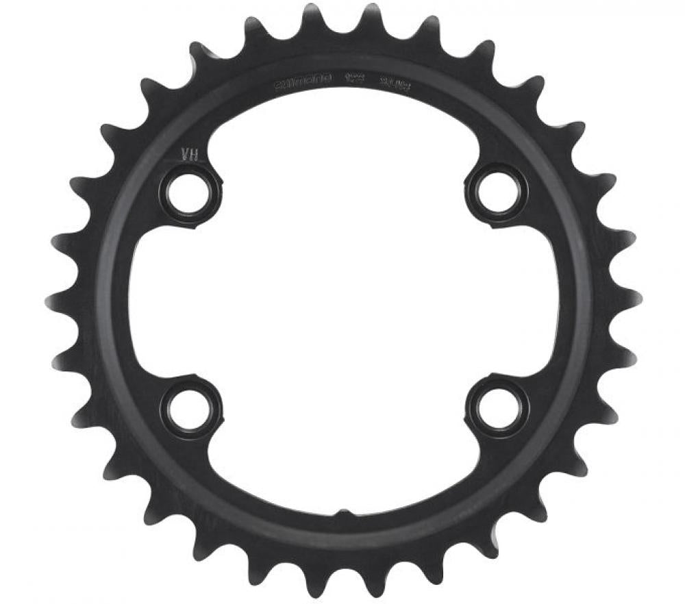 SHIMANO FC-RX610-2 30Z-NS Kettenblatt, schwarz, mit 4 Befestigungslöchern.