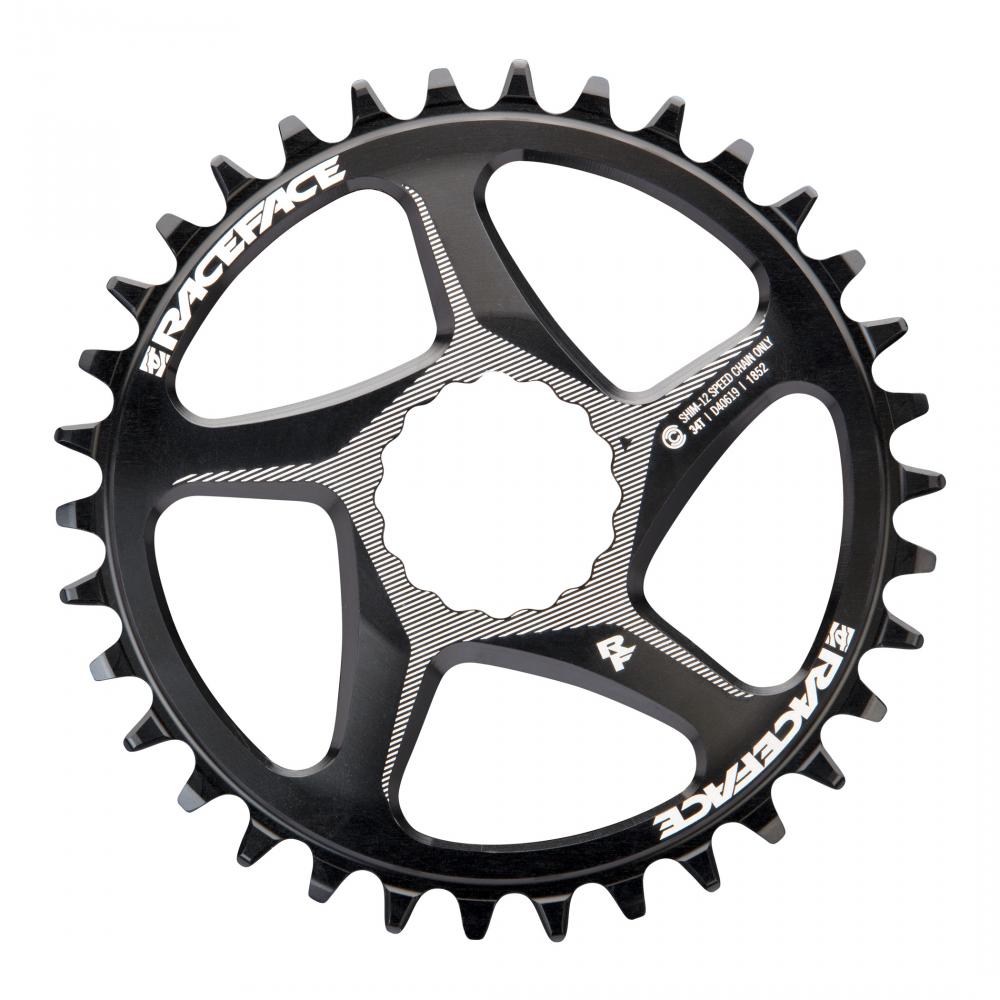 Race Face Cinch Direct Mount Kettenblatt, 55mm, 34 Z., Shimano 12-fach, schwarz - präziser Antrieb