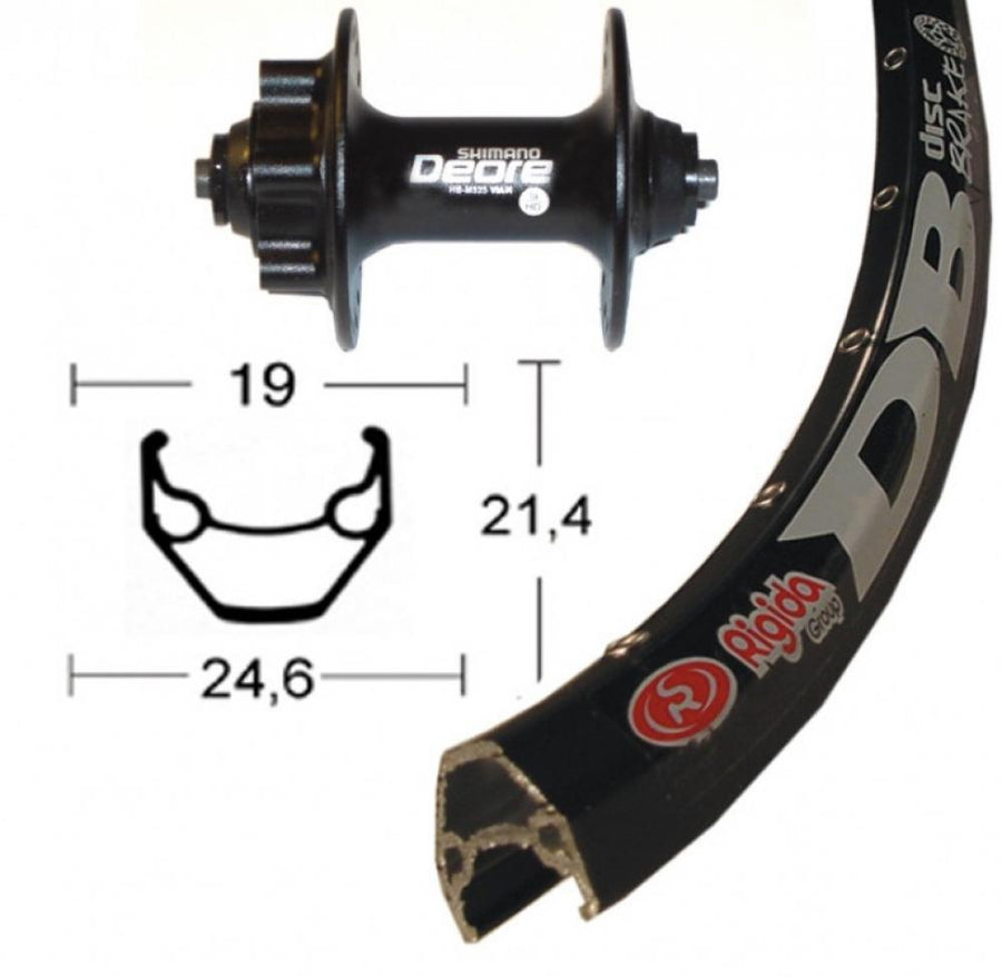 Bike-Parts Laufrad|Vorderrad 28 Zoll Deore Disc 6-Loch schwarz Schnellspanner 36-Loch ZAC 2000 Disc schwarz Nirosta-Speichen schwarz
