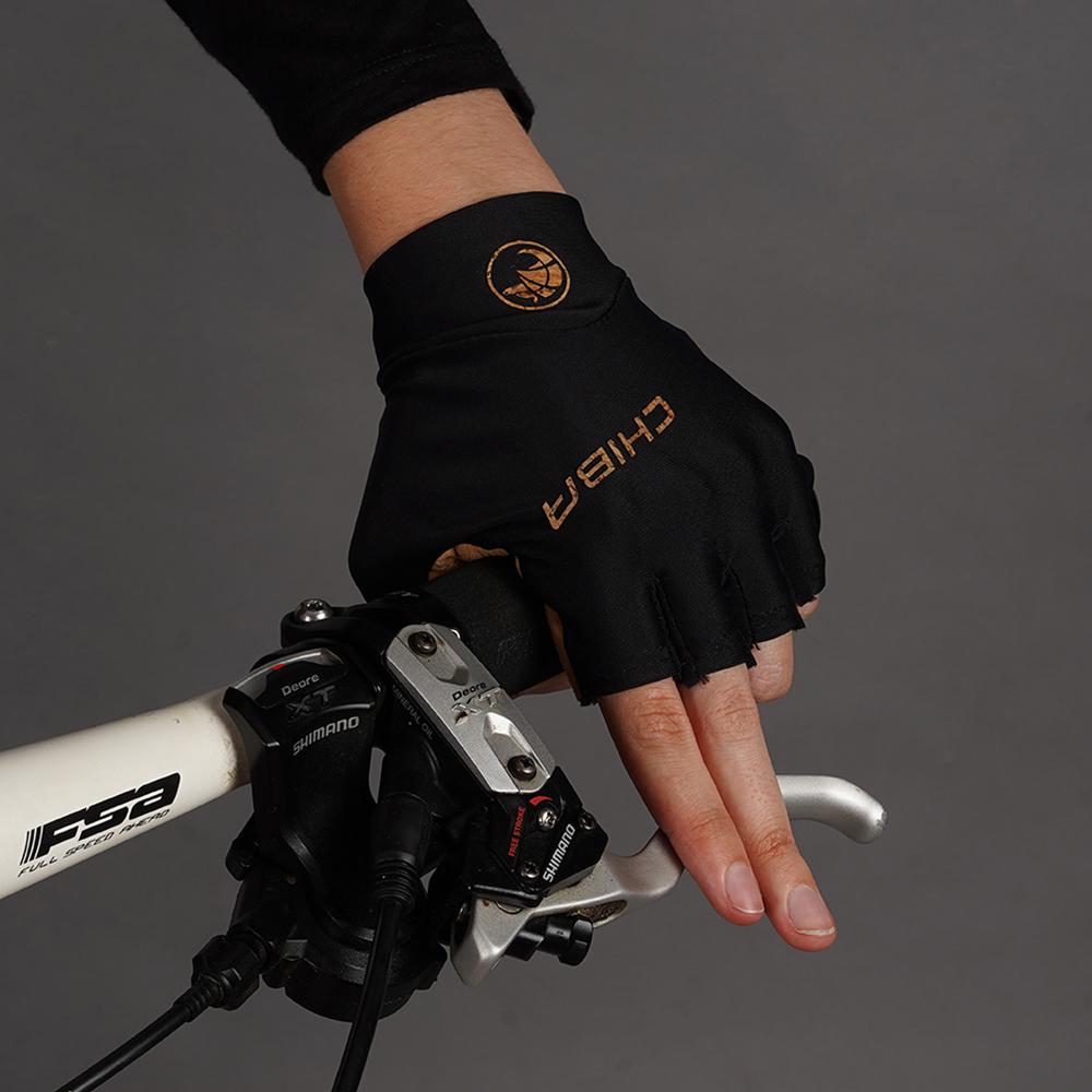 CHIBA ECO Glove Pro - Radhandschuhe kurz, recycelt, gepolstert, schwarz, S