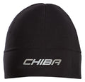 CHIBA Thermofleece Mütze Kids - S/M, schwarz, atmungsaktiv, reflektierendes Logo