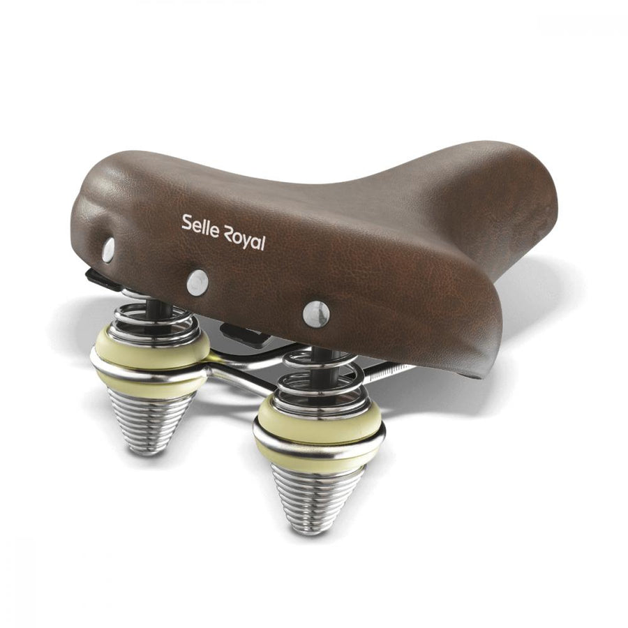 Selle Royal Drifter Small Relaxed Fahrradsattel in Braun mit Royalgel-Polsterung, Doppelfedern und Vintage-Design.