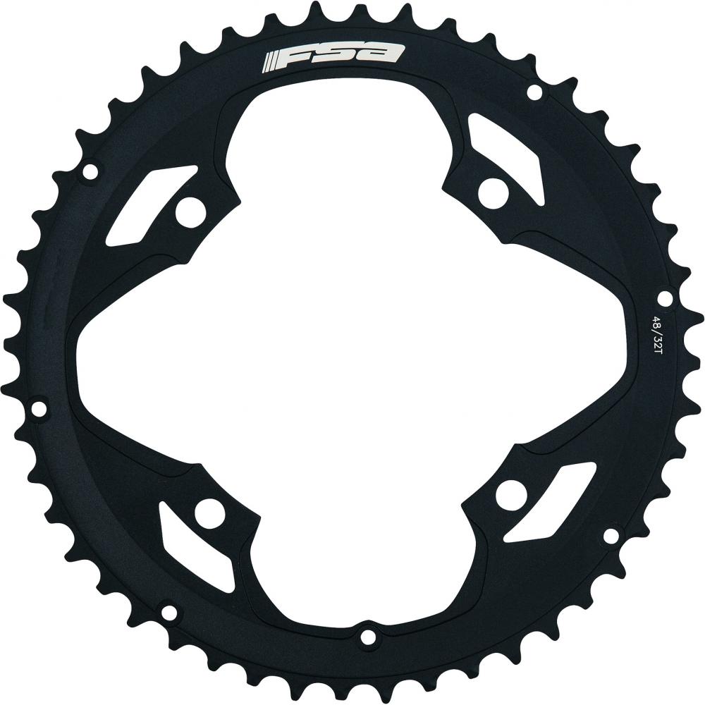FSA Kettenblatt Road Pro 4-Arm 2x 120 mm x 48 T Schwarz - Schaltperformance für Rennräder