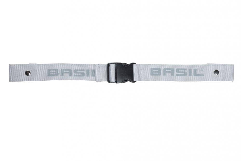 Basil Gepäckgurt Class Reflex grau - abnehmbar reflektierend passend für Basil Class Fahrradkorb