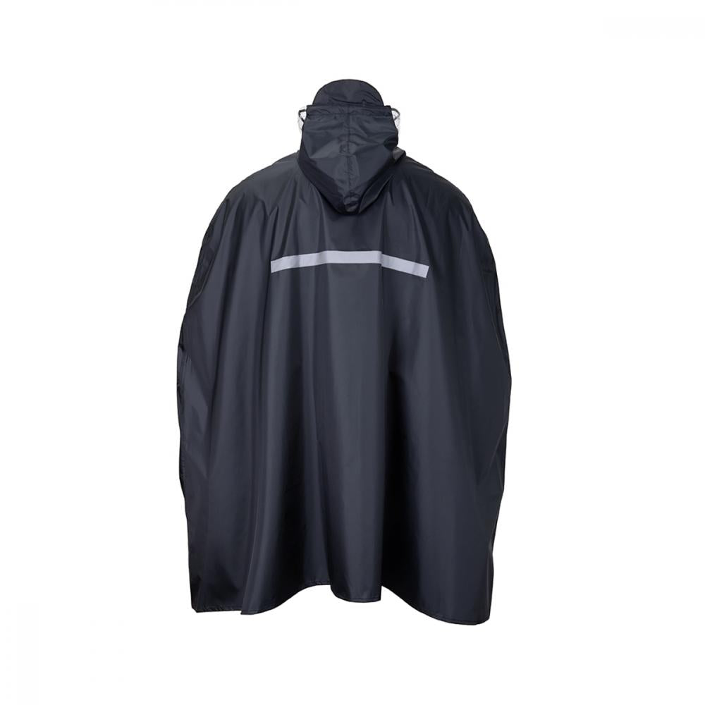 CHIBA Regenponcho - wasserdicht, winddicht, M/L, schwarz, reflektierend