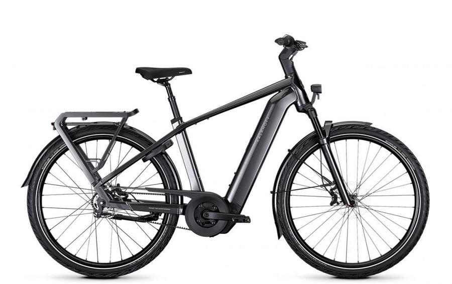 Kalkhoff IMAGE 5+ MOVE City-E-Bike in diamantblack glossy mit 800 Wh Akku und Gepäckträger.
