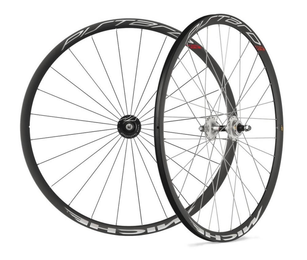 Miche Pistard Tubular Bahn-Laufradsatz 1985 g Schlauchreifen Silber-Schwarz