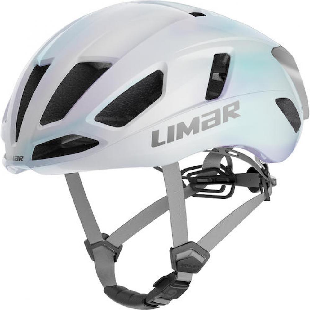 Limar Air Atlas W&B Opal White Silver S Weiß/Silber - aerodynamischer Rennradhelm