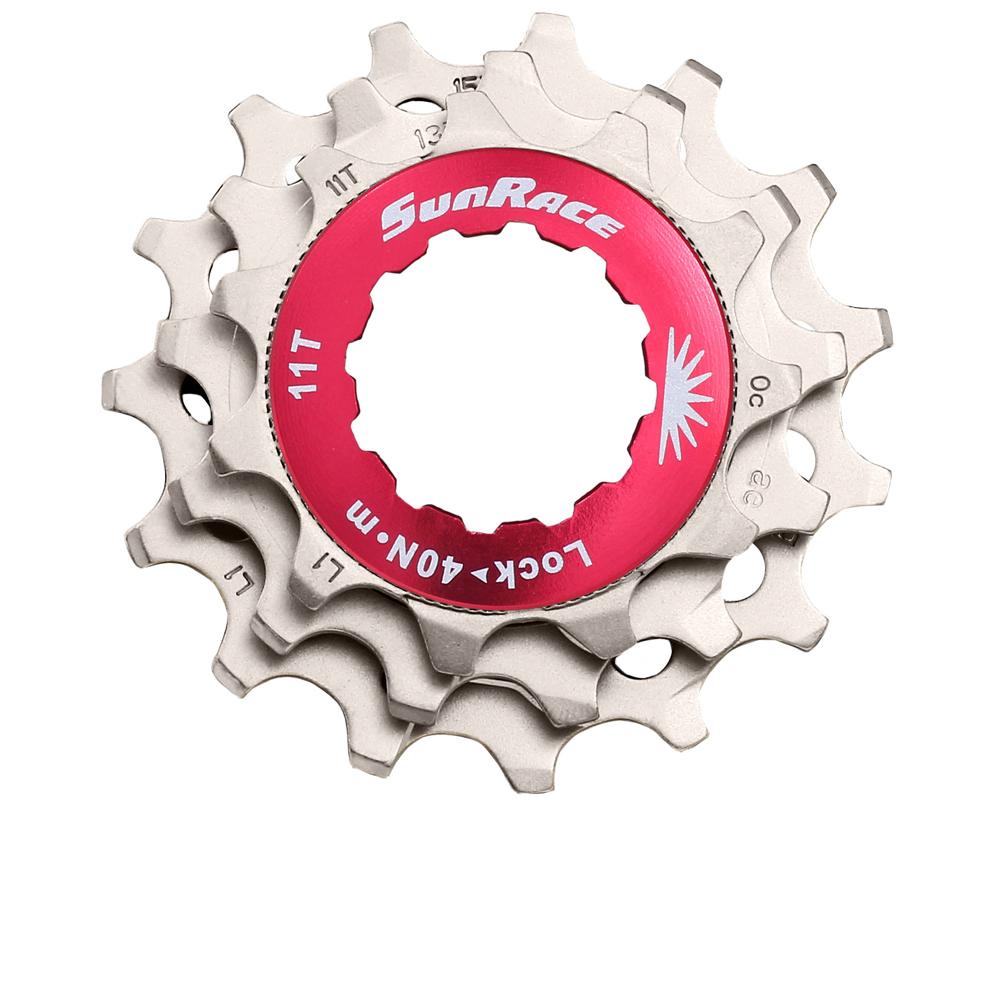 SunRace SPCS10 10-fach Ersatzritzel-Set 11-13-15Z silber mit Lockring, kompatibel Shimano HG.