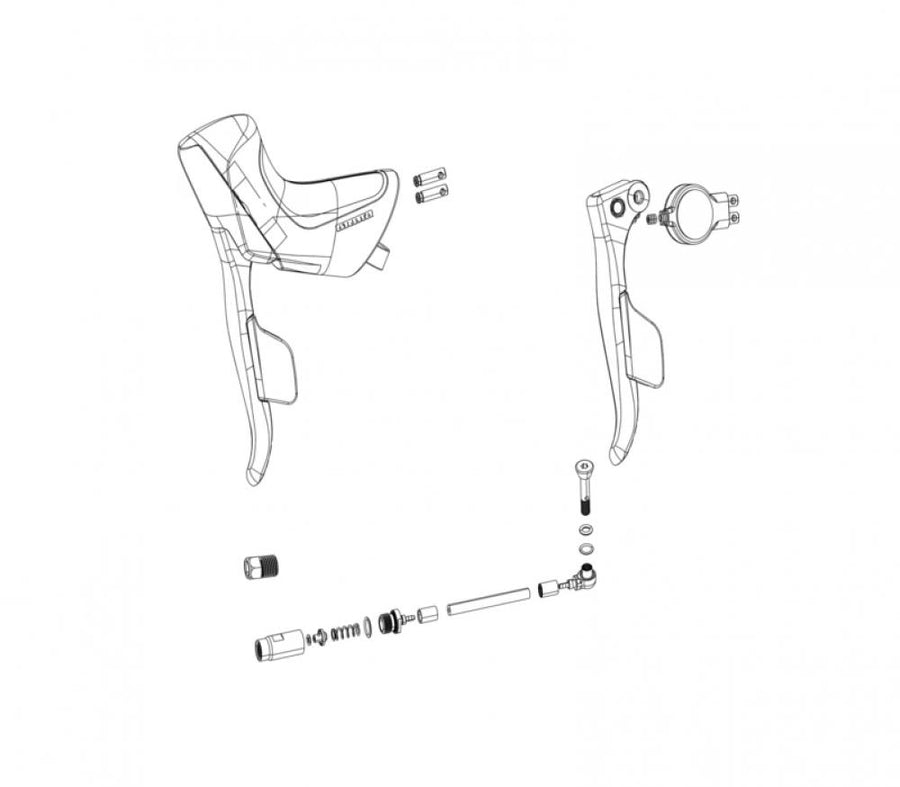 SRAM Force AXS E1 Schalt-Bremshebel links - elektronischer HRD-Hebel inkl. Befestigung - Schaltbremshebel