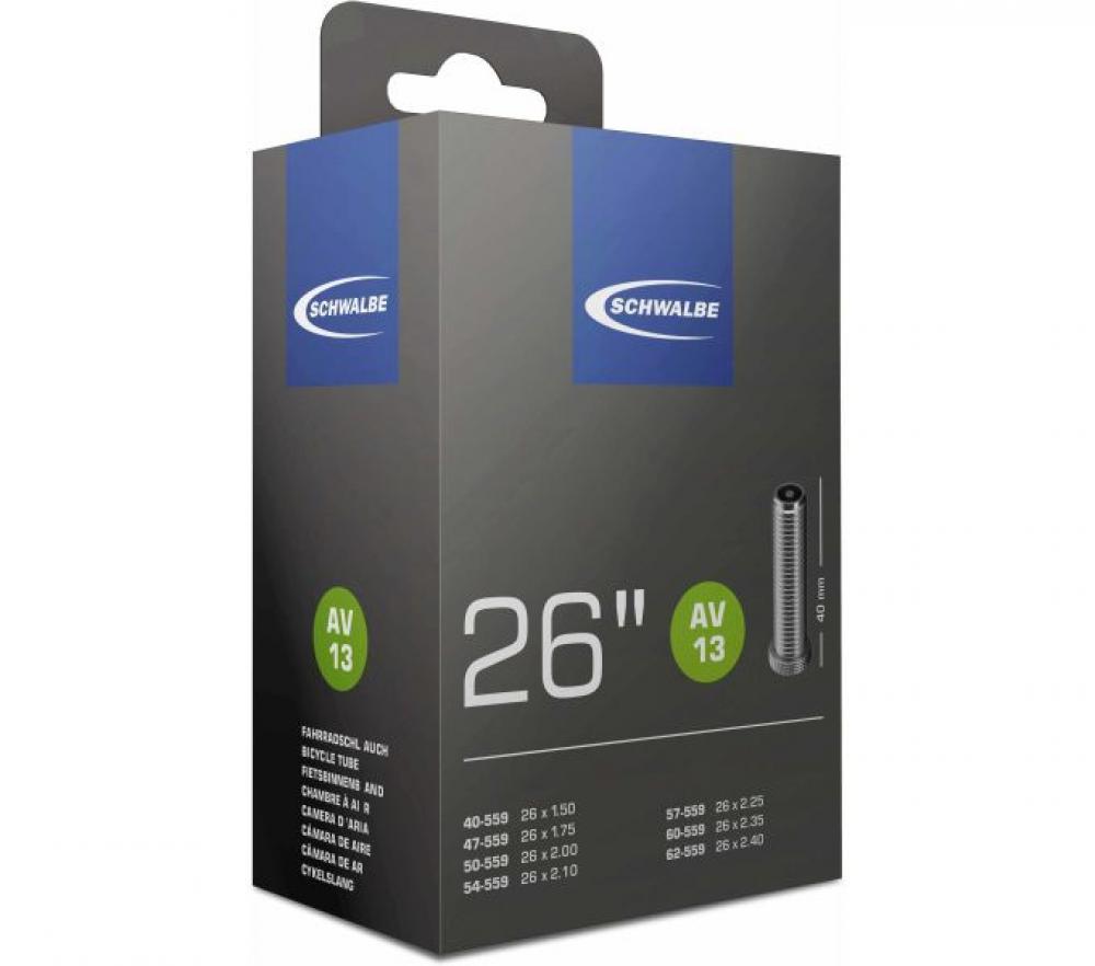 Schwalbe Fahrradschlauch AV13 26 Zoll für Reifen 1.50-2.40 mit 40mm Autoventil.