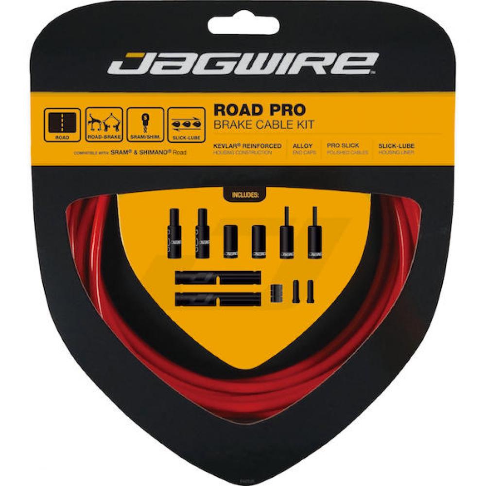 Jagwire Road Pro Bremszugset Kevlar-verstärkt Rot - Premium Bremsleistung für Rennräder