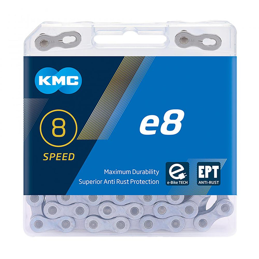 KMC Kette E8 EPT 6/7/8-fach 122 Glieder Silber - E-Bike Schaltungskette