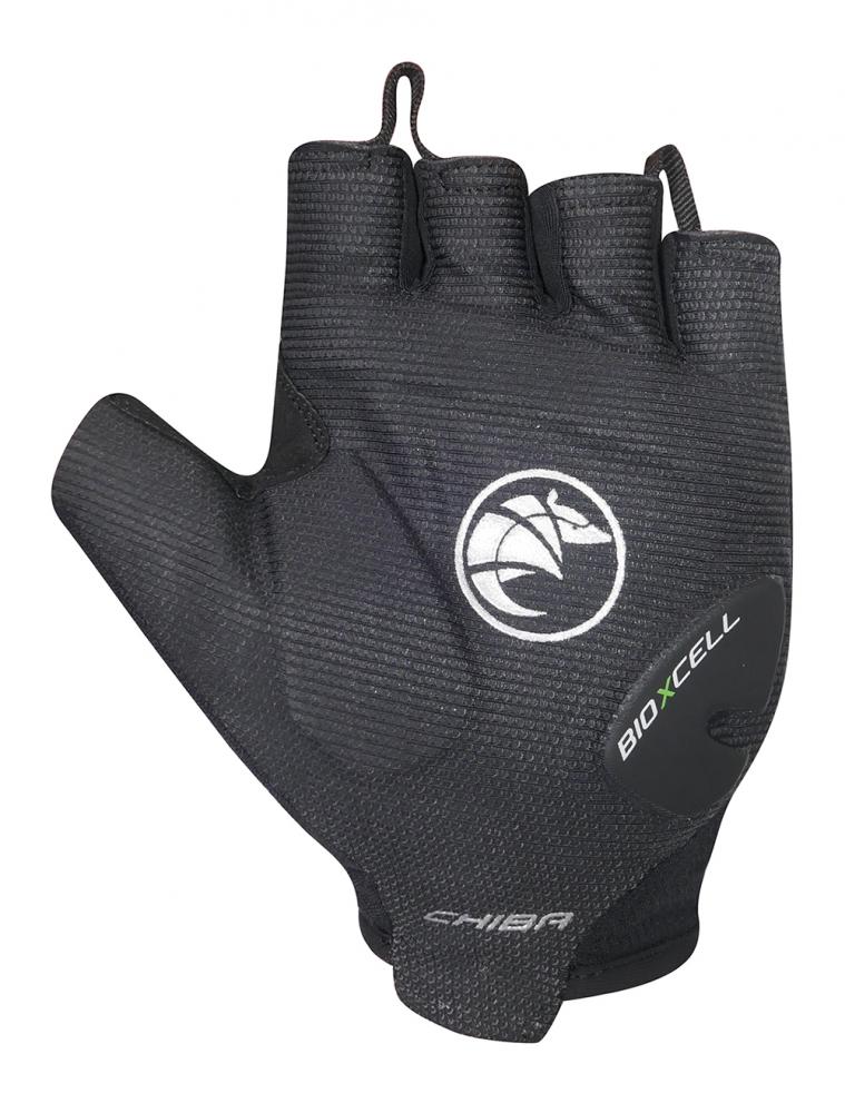 CHIBA BioXCell Road - Radhandschuhe kurz, XS, schwarz, ergonomische Gelpolsterung