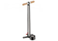 LEZYNE, Pumpen, High End Standpumpe, ALLOY FLOOR DRIVE, silber glänzend, Aluminium, Stahlkolben u. zylinder, Holzgriff, ABS 1 PRO Chuck Ventilaufsatz ermöglicht verlustfreies Aufpumpen von Schrader und Prestaventilen, 3,5 Analoganzeige, SV / AV, 220psi