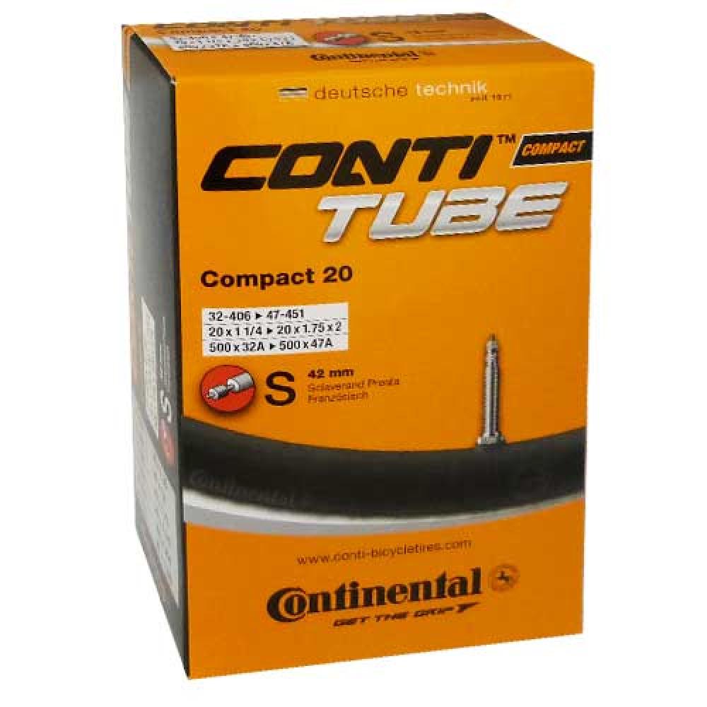 Continental Conti Tube Compact 20 Fahrradschlauch 32-47/406-451, 20x1.25-1.75, SV 42mm