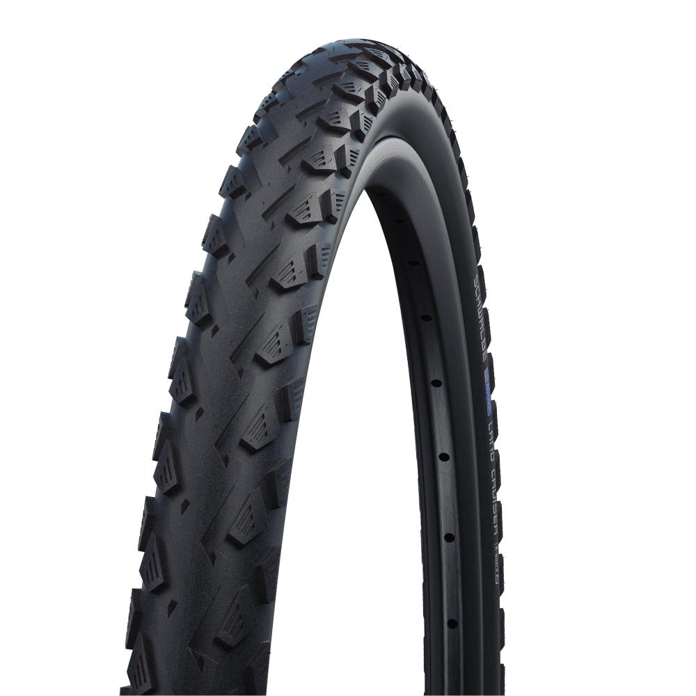 Schwalbe Land Cruiser 24x1.75 Drahtreifen, schwarz, mit Profil und K-Guard Pannenschutz.