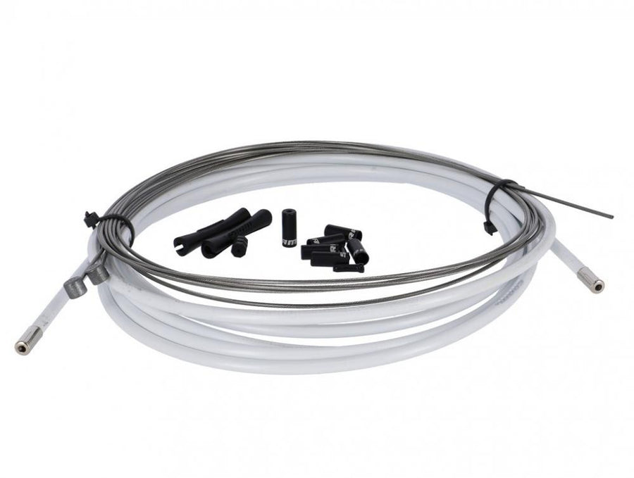 SRAM Bremskabel-Kit weiß mit 5mm Außenhülle und 1,5mm Innenzug für Fahrräder, inkl. Zubehör.