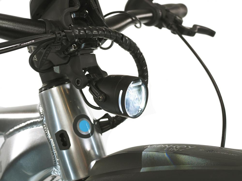 Busch & Müller ML-LUMOTEC IQ-XS E 70 Lux Scheinwerfer für E-Bikes mit MonkeyLink Connect, Aluminiumgehäuse, Tagfahrlicht, StVZO-zugelassen