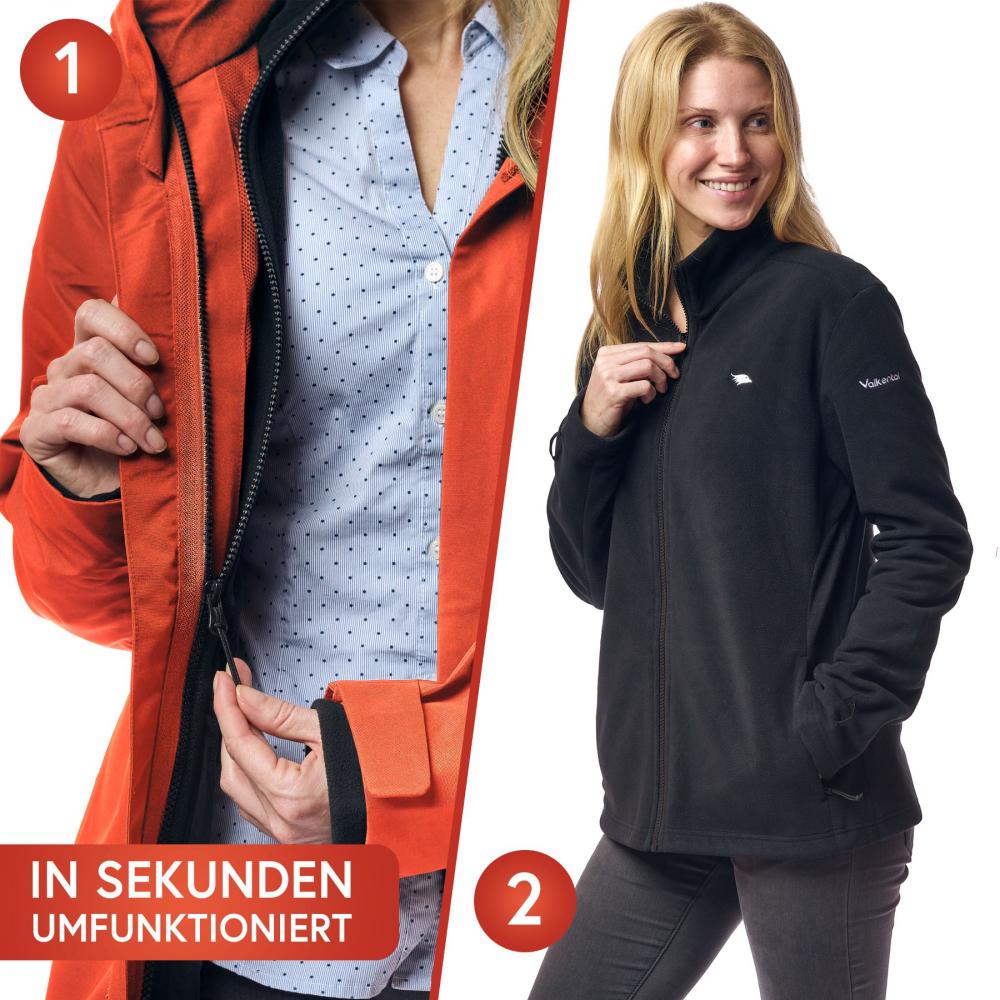 Valkental Damenjacke 3in1 Smart Jacket wasserdichte Jacke mit Fleece Zipp-In XS rot