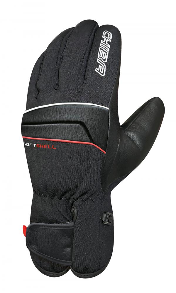 CHIBA Softshell Alpin - wasserdichte Radsport-Handschuhe schwarz, Größe 9,5