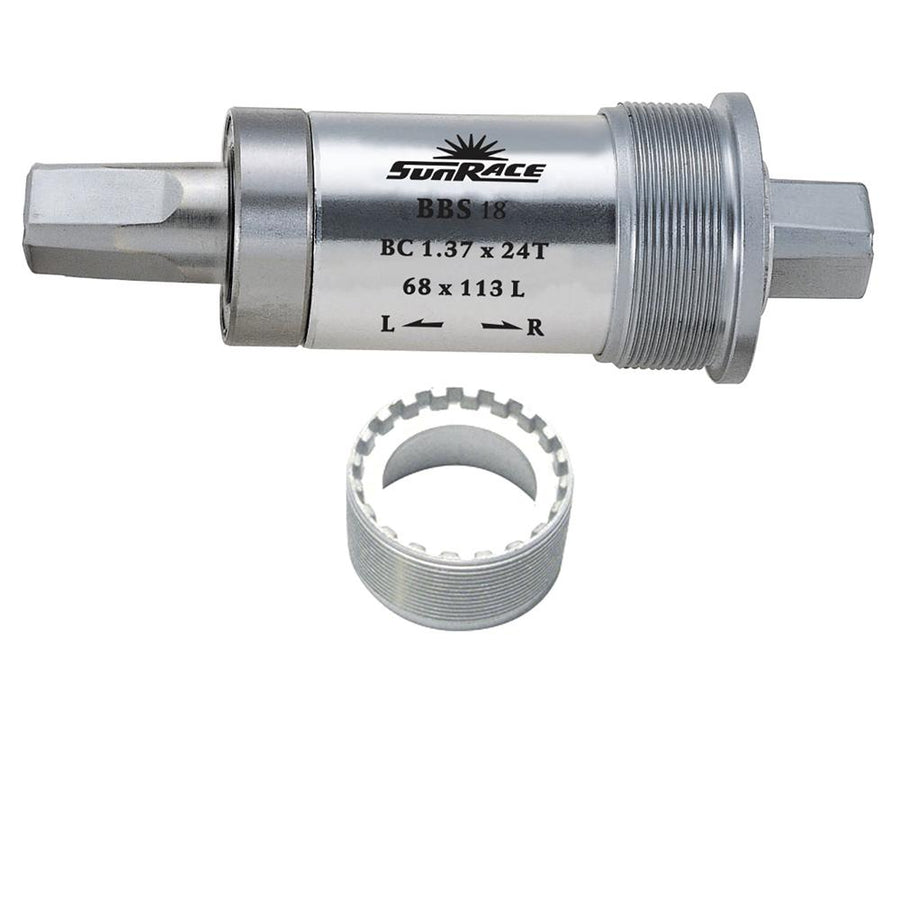 SunRace BBS18 Innenlager 4-Kant 118 mm silber - langlebiges BSA-Tretlager in moderner Ausführung