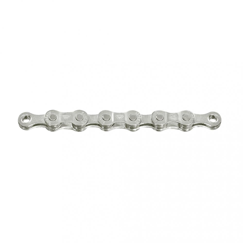 SunRace CNM8E E-Bike Kette, 8-fach, 1/2" x 3/32", 138 Glieder, silber, teflonbeschichtet, chromatisierte Pins, hohe Haltbarkeit, leiser Lauf