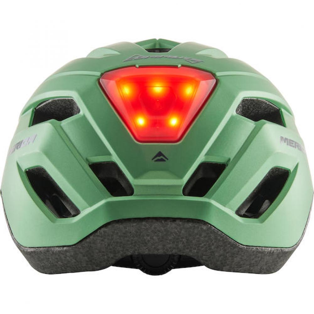 Merida Helm Commute grün 54-58 cm Grün - leichter City- und Pendlerhelm mit LED-Rücklicht