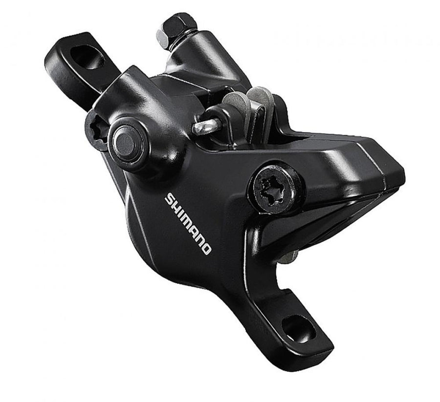 SHIMANO BR-MT410 hydraulischer 2-Kolben Postmount Scheibenbremssattel in Schwarz.