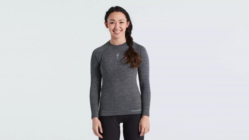 SEAMLESS MERINO BASELAYER LS WMN GRY L/XL - Bekleidung