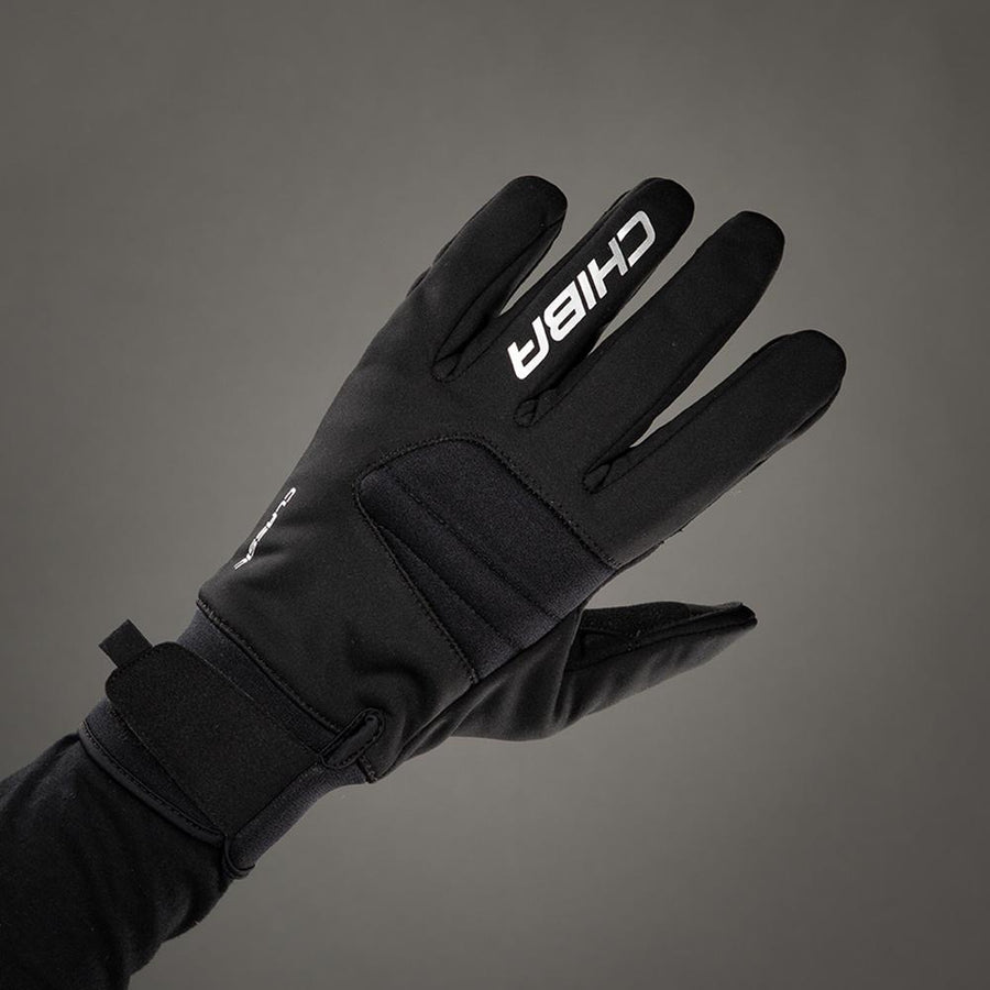 Chiba Classic Fahrradhandschuh Schwarz-Silber Gr. 3XL - atmungsaktiv, Gel-gepolstert, Klettverschluss, Frotteedaumen & Reflexelemente