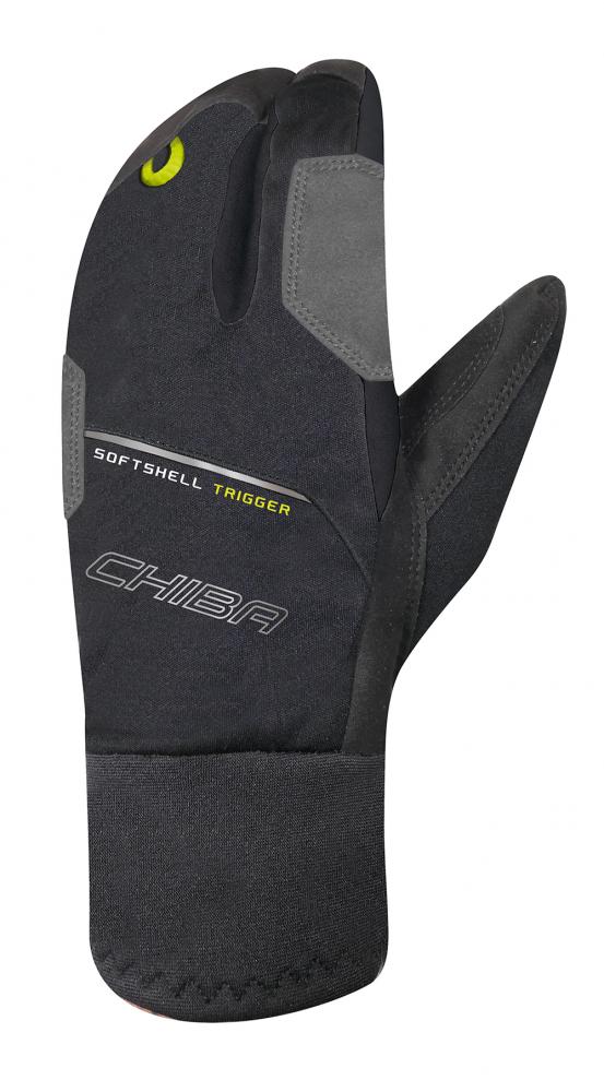 CHIBA Softshell Trigger - winddichte Lobster-Radhandschuhe mit Touchfunktion, Größe 7,5