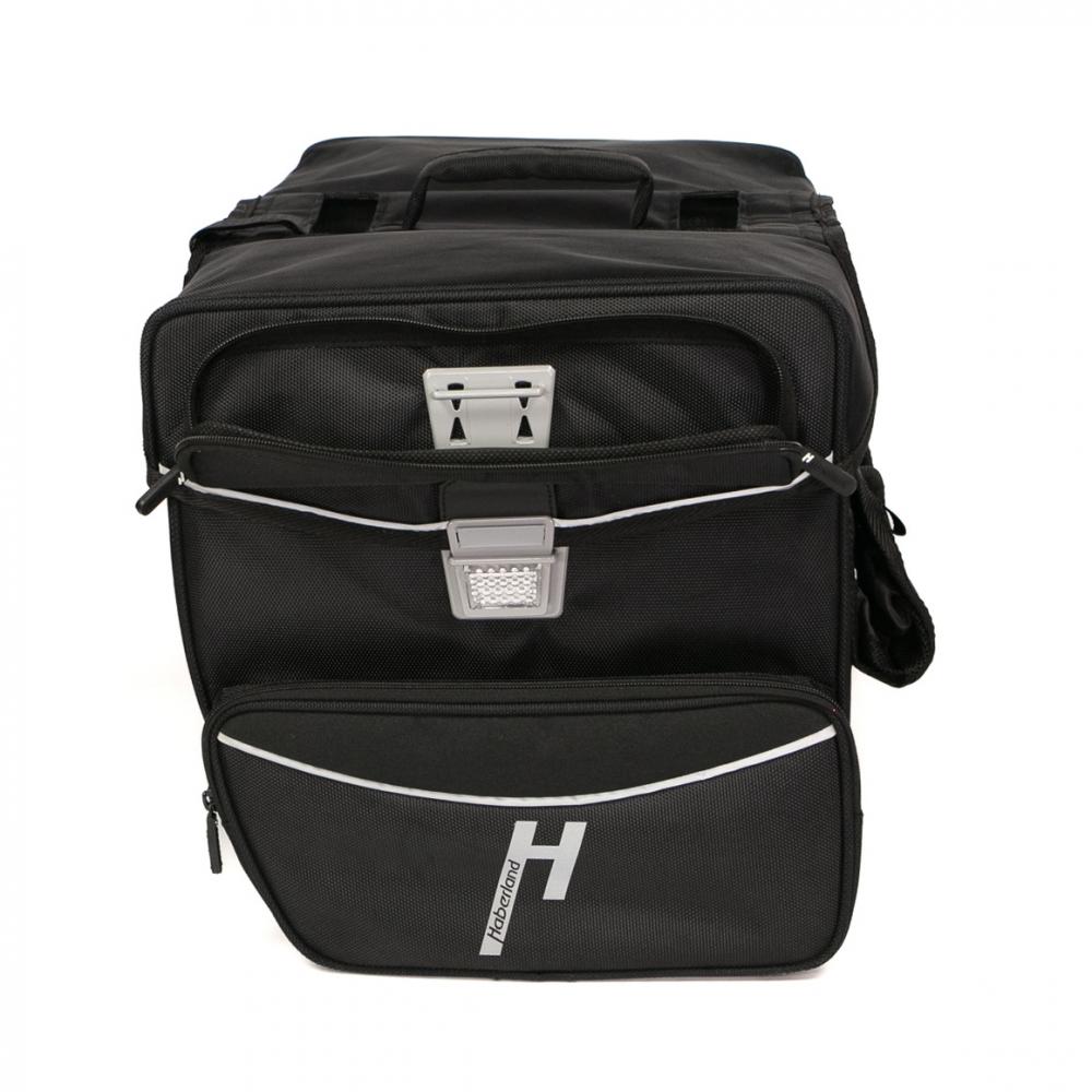 Haberland Doppeltasche Touring Max schwarz - große Gepäckträgertasche für Tourenrad