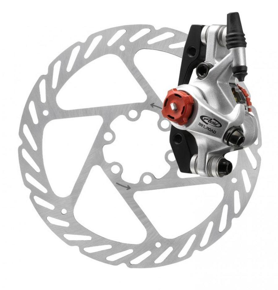 Avid BB7 MTB mechanische Scheibenbremse graphitgrau mit Bremsscheibe 180mm für Fahrrad.