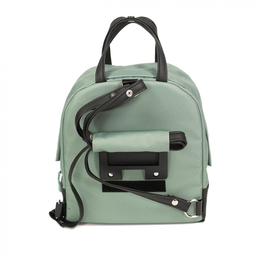 Haberland Rucksack-Lenkertasche Bella salbei/sw - flexible Lenker- und Rucksacktasche für E-Bikes
