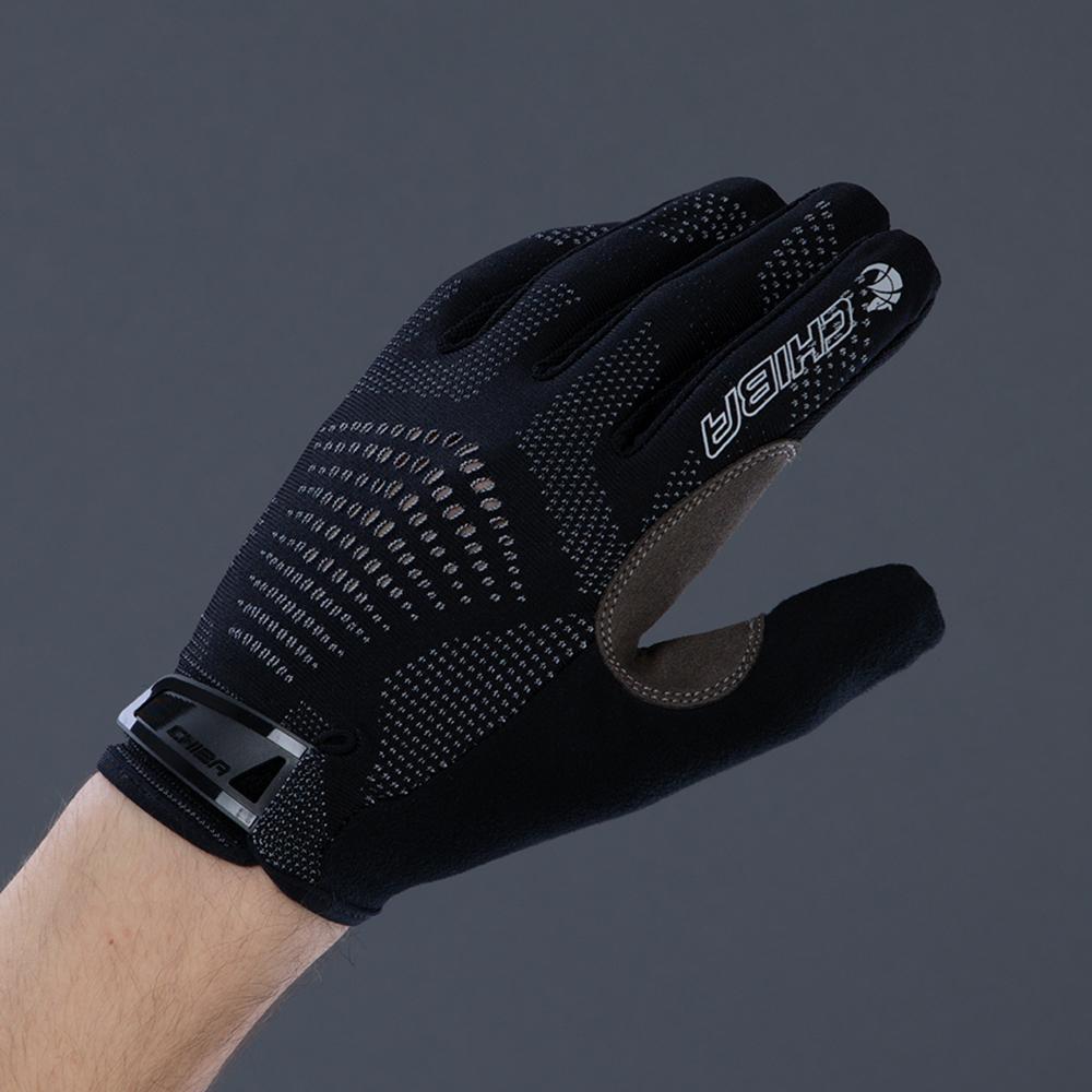 CHIBA Gel Performer - Radhandschuhe schwarz/schwarz XL mit Gelpolsterung und Touchfunktion