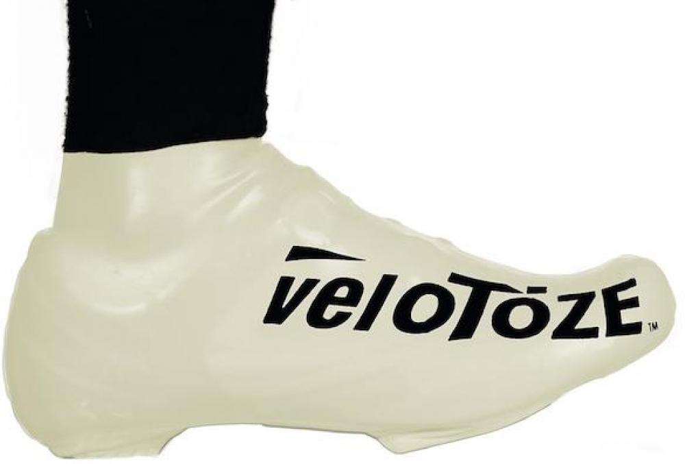VeloToze Überschuh 2.0 kurz weiß S/M - aerodynamischer Regen-Überschuh für Rennradfahrer
