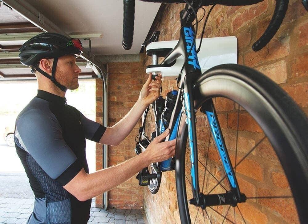 Hiplok AIRLOK Fahrrad-Wandhalterung mit Schloss - gehärteter Stahl - 30 Millimeter Sperrbolzen - Sold Secure Diamond - Innen Außen - grau
