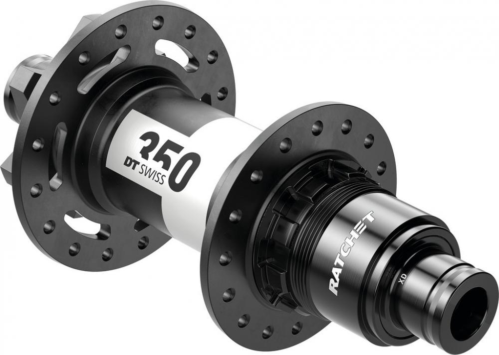 Robuste DT Swiss 350 Classic MTB Hinterradnabe schwarz, 32 Loch, mit Ratchet-System.