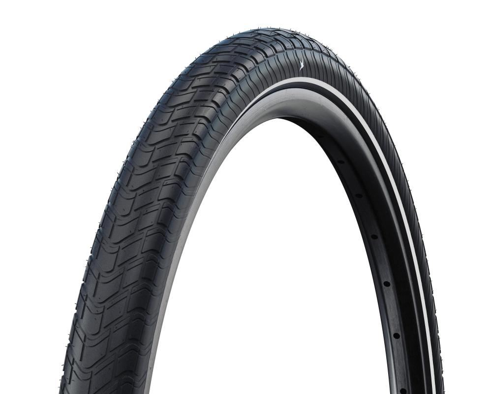 Schwalbe Motion Big Apple City-Drahtreifen schwarz/reflex mit Pannenschutz, komfortabel.