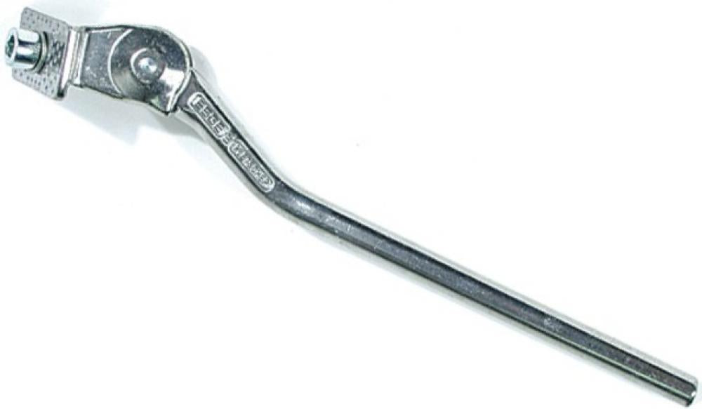 PLETSCHER Seitenständer ESGE 28 Zoll silber poliert - Aluminium-Druckguss, Ständerplatte 325 mm Überlänge, mit Innensechskantschraube M10 x 20 und Federring, für Erstausrüstung