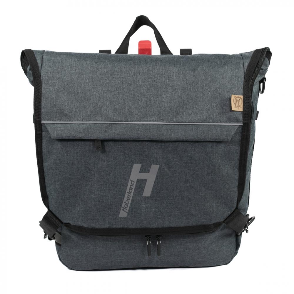 Haberland Sporty Fahrrad Rucksack / Gepäckträgertasche anthrazit - vielseitiger 2-in-1 Allrounder