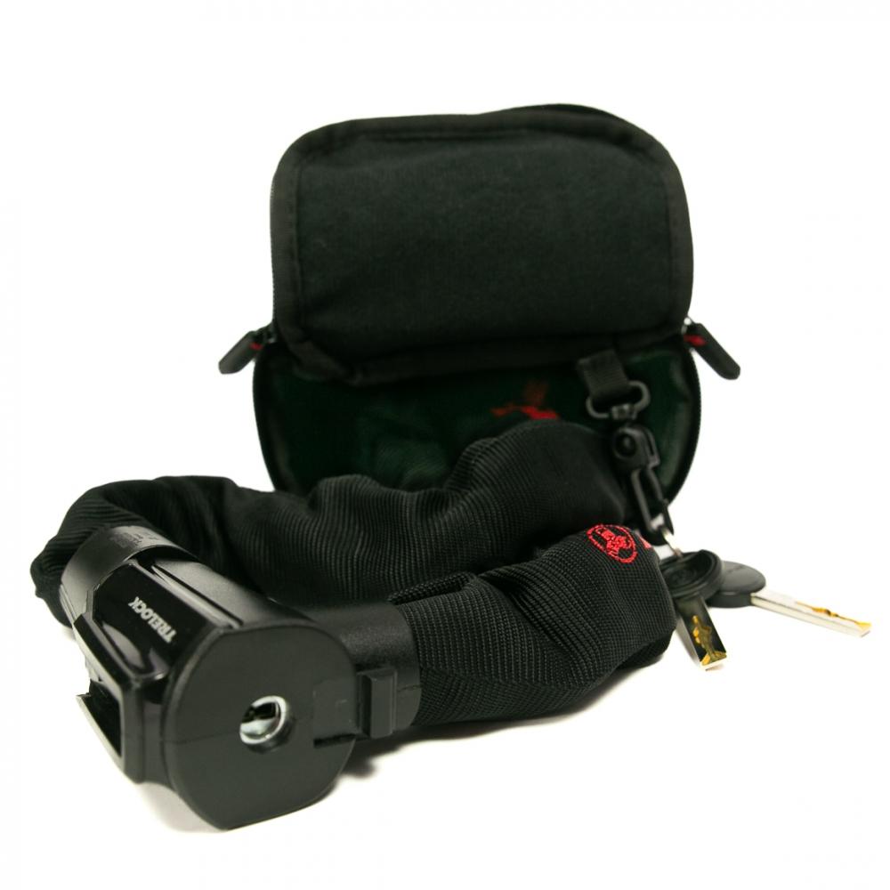 Haberland Tasche für Schlosskette mit Schloss- schwarz - sichere & formstabile Satteltasche