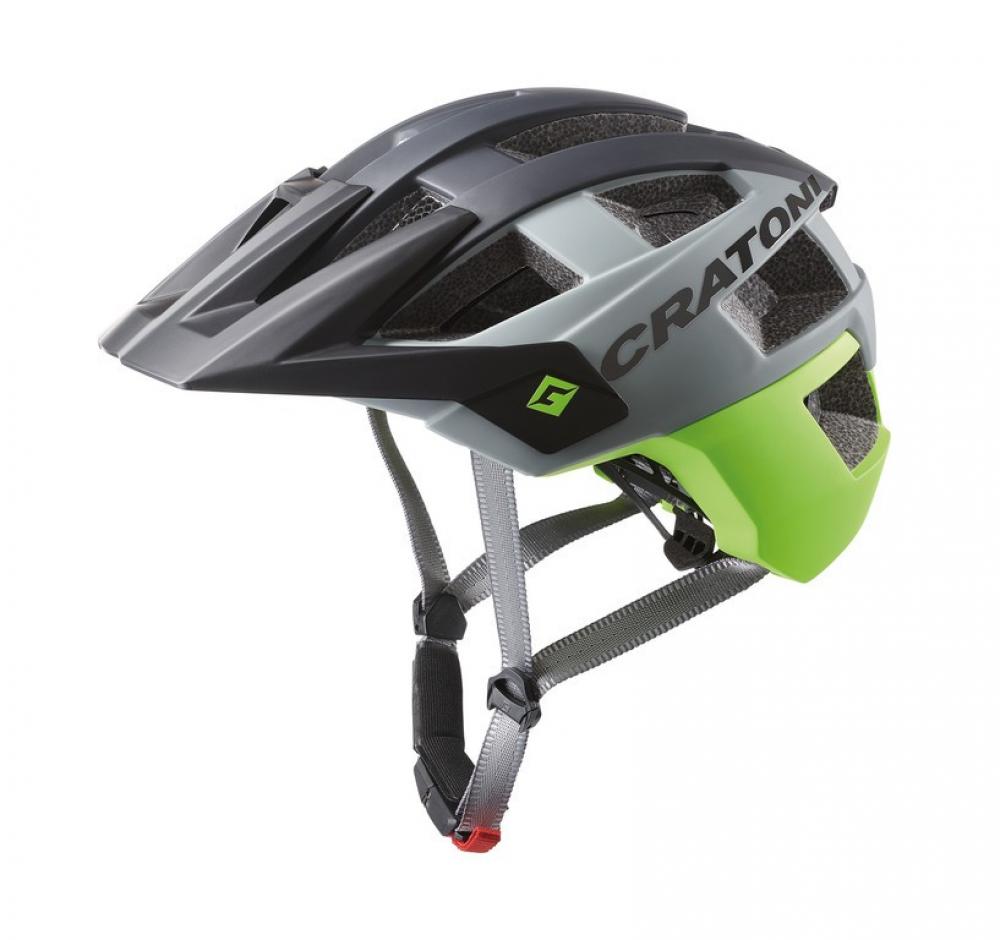 Cratoni AllSet MTB-Helm schwarz/lime matt, Größe S/M (54-58 cm), 14 Belüftungsöffnungen, verstellbares Visier, Kamera-Port, ca. 300 g, Reflektoren, Insektenschutznetz