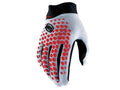 100% Geomatic Gloves L Grey/Racer Red - vielseitiger MTB-Handschuh mit Top-Grip
