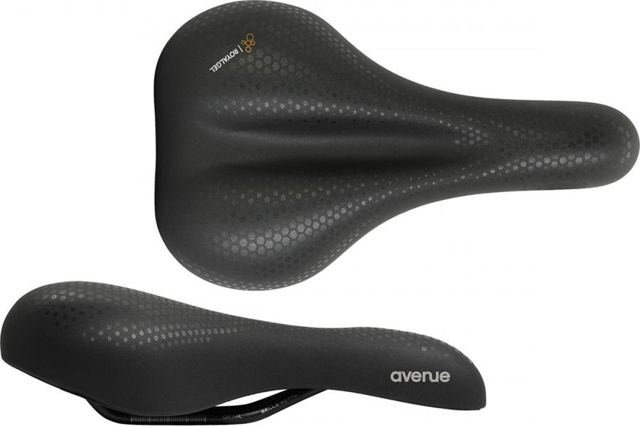 Selle Royal Avenue Athletic Unisex Fahrradsattel in Schwarz, mit Royalgel und Avenue Schriftzug.