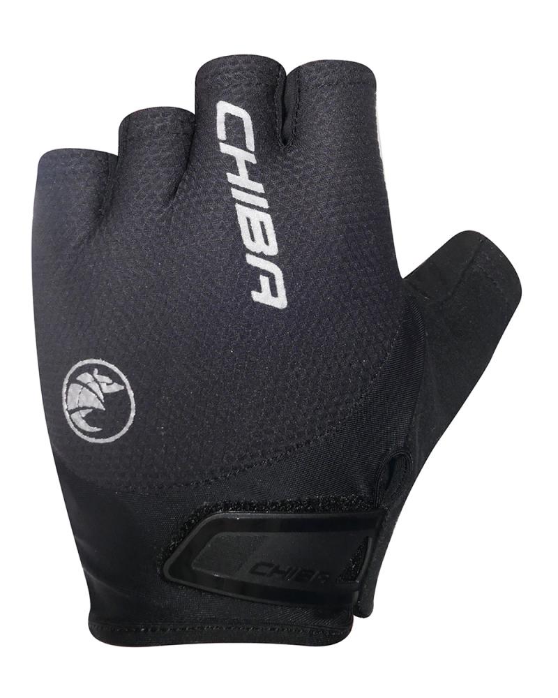 CHIBA Gel Air - Radhandschuhe kurz, schwarz, Größe L, mit Gelpolsterung