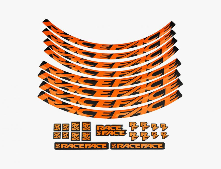 Race Face Laufrad Decal Set, small, orange - stylisches Upgrade für dein Laufrad