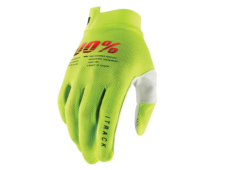 100% iTrack Gloves XL fluo yellow - minimalistische MTB-Handschuhe mit maximalem Grip